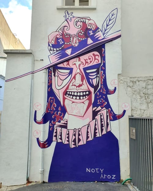 The rise of Splendido | Street Murals by Noty Aroz | French Secours Populaire Paris in Paris