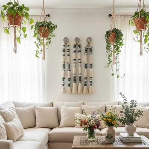 Extra Large Lomas Style Fiber Wall Art | Wall Hangings by Sarmal Design