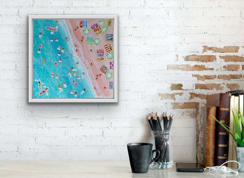 Along the Shore | Mixed Media by Elizabeth Langreiter Art