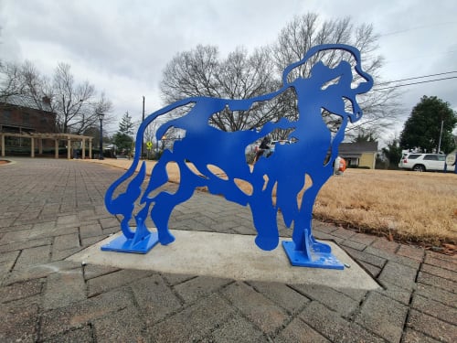 Guard Dog Bike Rack by Joe Norman. NSG | Public Sculptures by JK Designs and the National Sculptors' Guild | Sloan Street Park in Roswell