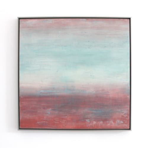 Blush Sky Encaustic Painting | Oil And Acrylic Painting in Paintings by Linda Cordner | Studio in Boston, MA in Boston