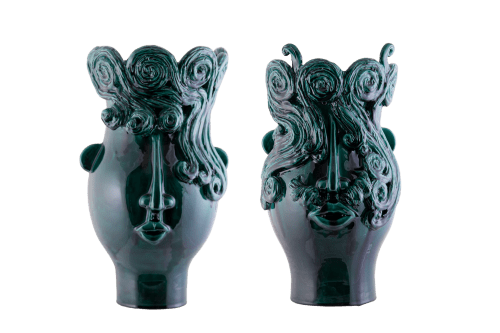 Gli Sposi in verde ,The Spouses in green set of 2 pieces | Vase in Vases & Vessels by Patrizia Italiano