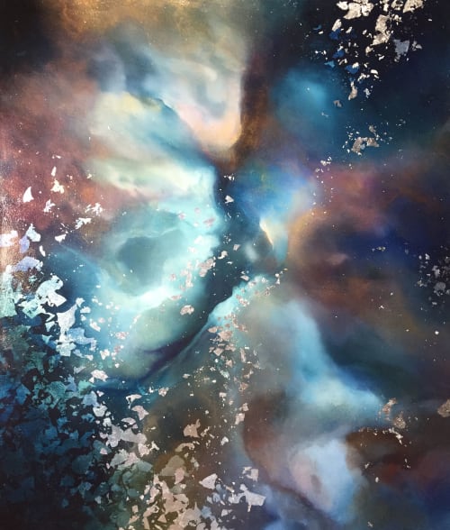 Nebula, Cosmic dust and matter, star field | Oil And Acrylic Painting in Paintings by Valerie Ostenak