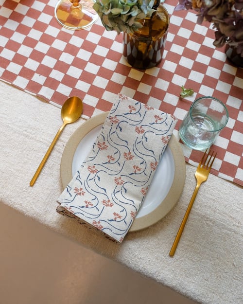 Juhi - Block-printed Table Napkins - Set of 4 | Linens & Bedding by Soil to Studio | Industry City in Brooklyn
