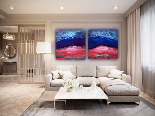 Tales from the Reef, 1 (shown as a diptych) | Paintings by MELISSA RENEE fieryfordeepblue  Art & Design