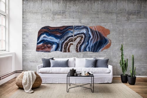 'AGATE' - Epoxy Resin Geode Artwork with Crystals | Mixed Media by Christina Twomey Art + Design | Grand Marais in Grand Marais