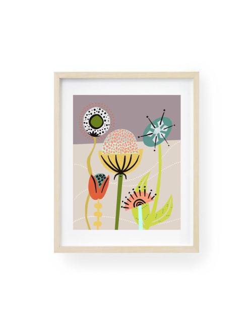 Pollen Day - Mid Century Botanical Print | Paintings by Birdsong Prints