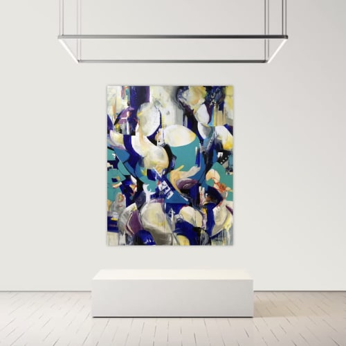 Available: Original Fine Art, Genie in a Bottle, 60x48 | Mixed Media by Jeanette Jarville, BFA Emily Carr University of Art