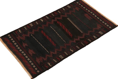 1950s Vintage Kilim rug in Purple, Red and Gray Tribal | Rugs by Rug and Kilim