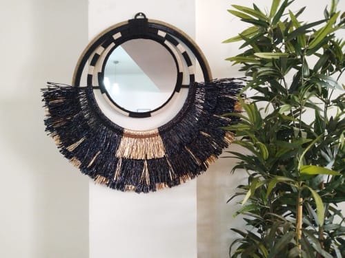Raffia Mirror,  Boho Mirror, Wall Decor | Decorative Objects by Magdyss Home Decor