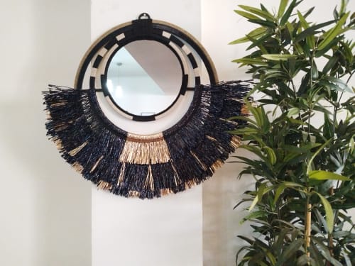 Raffia Mirror,  Boho Mirror, Wall Decor | Decorative Objects by Magdyss Boutique