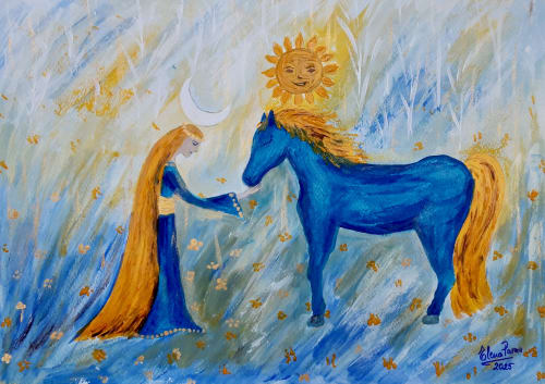 Tenderness and Strength | Oil And Acrylic Painting in Paintings by Elena Parau