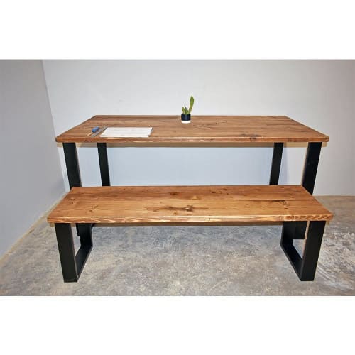 Reclaimed Box-Steel Dining Table | Tables by Riz and Mica •Make•
