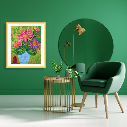 July Waterlily & Ruby | Paintings by Helen Creates Beauty