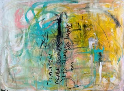 "Always Today" | Oil And Acrylic Painting in Paintings by Shirly Maimom Art