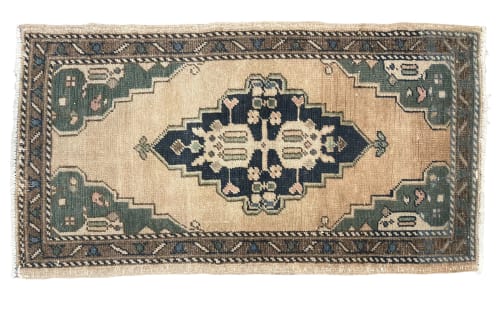 Vintage Turkish rug doormat | 1.9 x 3.1 | Small Rug in Rugs by Vintage Loomz