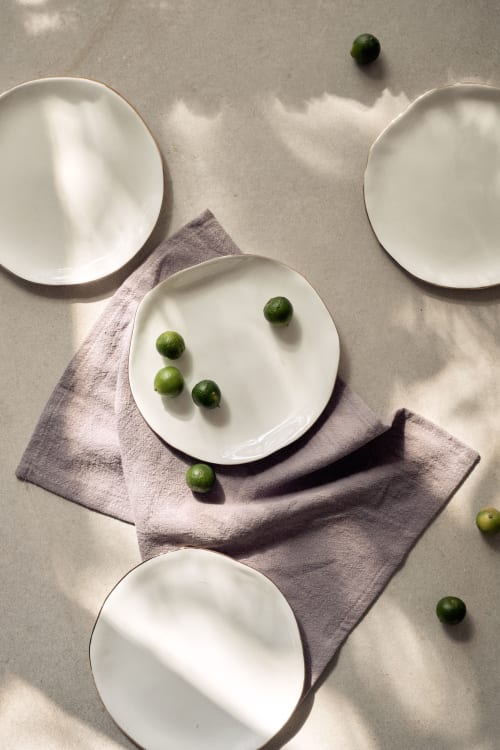 White Gold Plate Sets | Ceramic Plates by Laura Letinsky | Chicago in Chicago