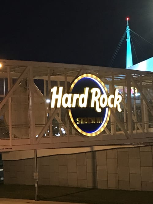Hard Rock Stadium Pedestrian Bridge | Signage by Jones Sign Company