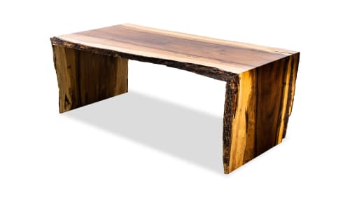 Exotic Wood Live-Edge Waterfall Coffee Table from Costantini | Tables by Costantini Design