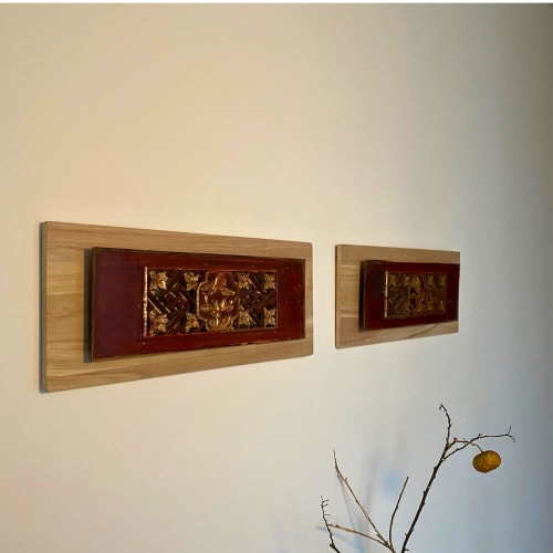 Chinoiserie Wall Art – Antique Chinese Giltwood Openwork Flo | Wall Sculpture in Wall Hangings by Loom&Drift