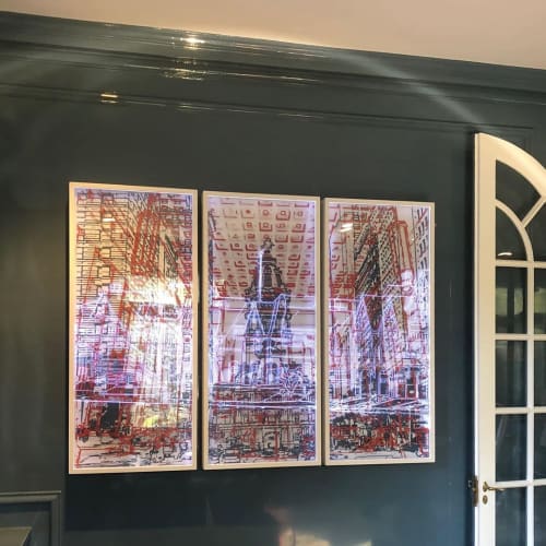 Invisible Cities - Boathouse Row | Drawings by Maria Schneider Arte