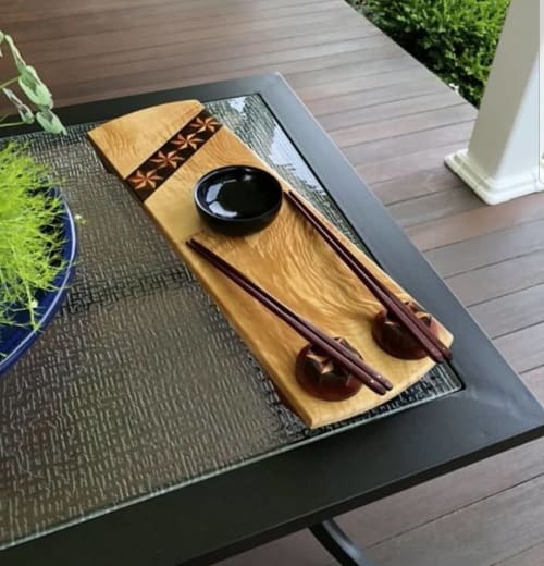 Yosegi-Zaiku Sushi Board #1 | Tableware by Copper Pig Woodworking