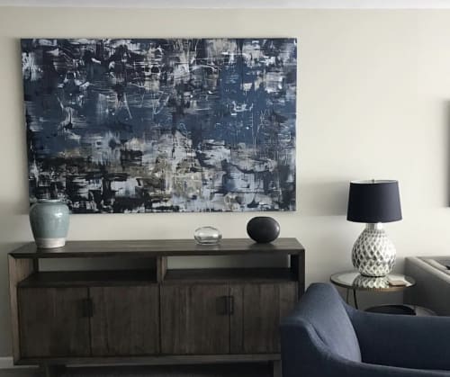 Blue Hue Hollywood | Oil And Acrylic Painting in Paintings by AMY TURNER STUDIO