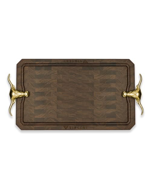 Vincent: Sculpted Walnut & Solid Brass Statement Piece | Serveware by Gavin May