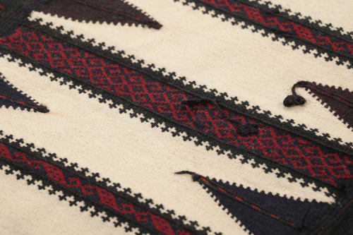 Vintage Afghan Kilim in Beige with Geometric Patterns - Rug | Rugs by Rug and Kilim