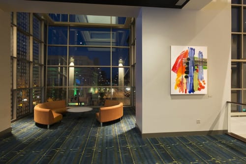 Life is Circular, Abstract Painting for US Cellular Center Lobby | Paintings by Mary Zeran | US Cellular Center in Cedar Rapids