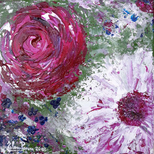 Peony beauty | Oil And Acrylic Painting in Paintings by Elena Parau | GarantiBank in București