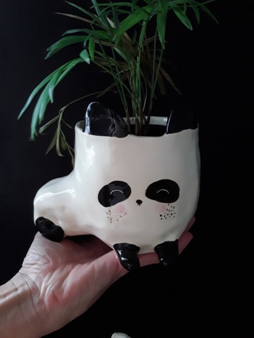 Panda Planter | Vases & Vessels by Gail Ceramics | Private Residence in Brisbane
