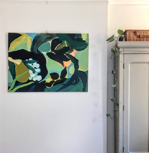 Abstract Greens- Painting | Paintings by Zara Fina Stasi
