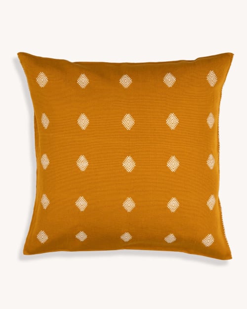 The Path Of The Sun Handwoven Cushion (YELLOW) | Pillows by Routes Interiors