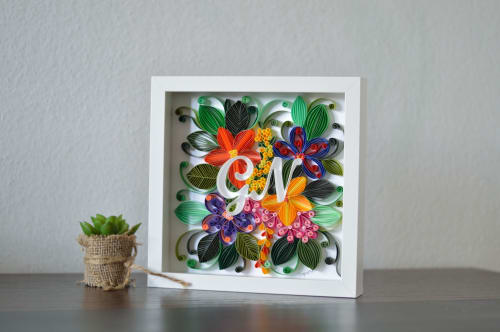 Customizable Initial Wall Frame | Wall Sculpture in Wall Hangings by Mira's Craft