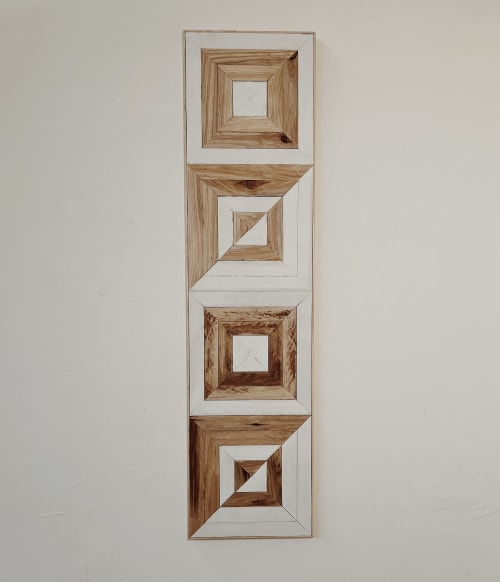 Square 1x4 White and Natural | Wall Hangings by Aleksandra Zee