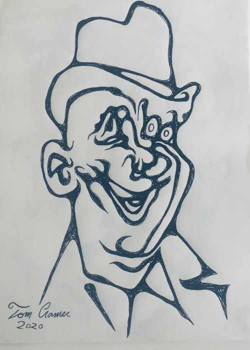 clown   india ink on paper | Drawings by Tom Cramer