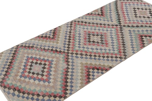 Vintage Zeki Müren Runner Rug, with Geometric Patterns | Rugs by Rug and Kilim