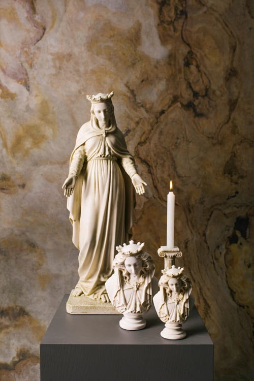 The Virgin Mary Bust Made w/Compressed Marble Powder Large | Public Sculptures by LAGU