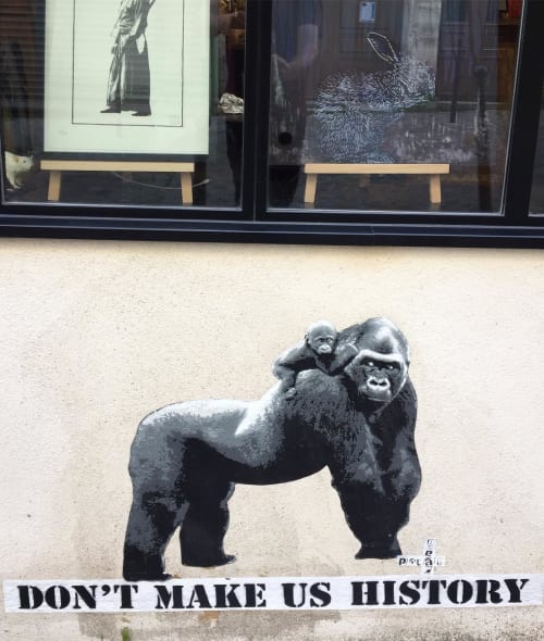 Don't Make Us History | Street Murals by Polarbear - Stencils | Galerie Lithium in Paris