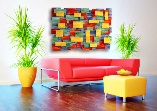 "Four Seasons" Glass and Metal Wall Art Sculpture | Wall Sculpture in Wall Hangings by Karo Studios