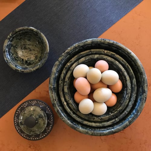 Nesting Bowls in Ash Glaze | Decorative Objects by Peter Flanagan | Metchosin Community Hall in Victoria