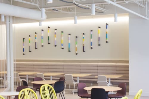 Vertical Painted Rope | Wall Sculpture in Wall Hangings by Cassandra Smith | Allspring Global Investments in Milwaukee