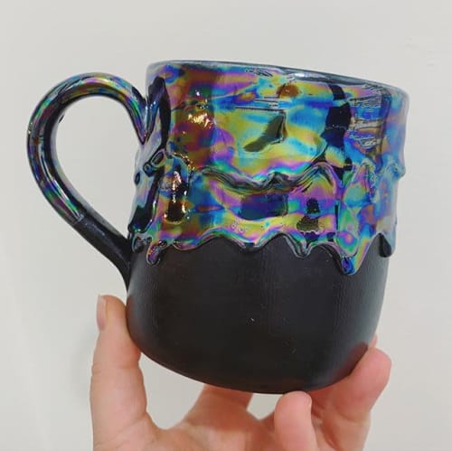 Holographic Mug | Cups by Silver Spot Ceramics | Private Residence in Stroud