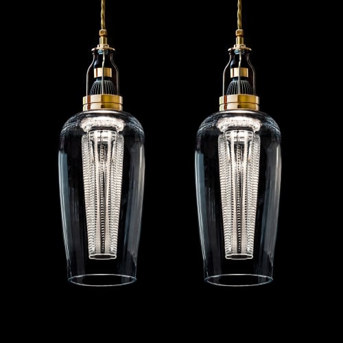 Blown glass/crystal inserts #45 Twins | Pendants by Vitro Lighting Designs