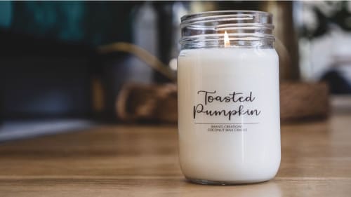 Toasted Pumpkin Natural Coconut Wax Candle | Lighting by Shanti Creations Candle Company