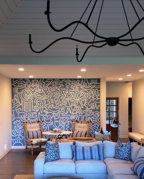White on Blue Mural | Murals by Elizabeth Northcut Williams