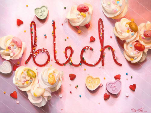 "Blech" Oil on wood | Oil And Acrylic Painting in Paintings by Shayna Leib