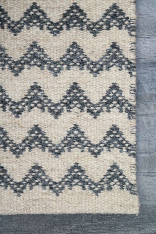 Chevron Wool Viscose Rugs | Area Rug in Rugs by MEEM RUGS