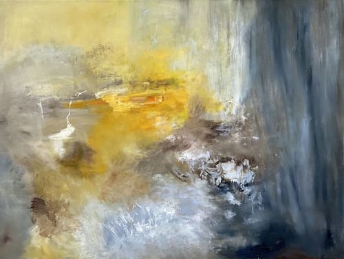 Shine On Contemporary Abstract | Oil And Acrylic Painting in Paintings by Strokes by Red - Red (Linda Harrison)